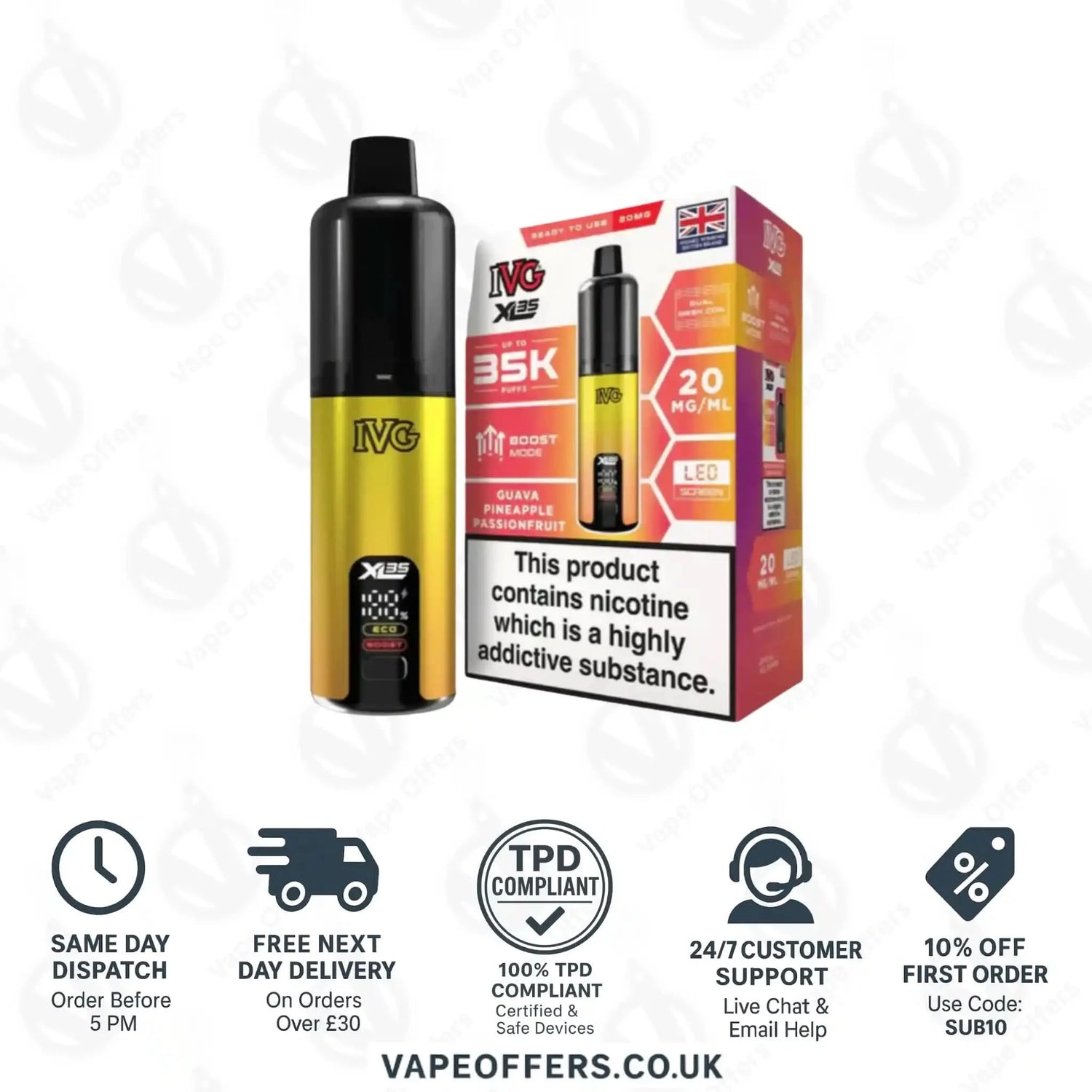 IVG XL 35K Prefilled Pod Kit Guava Pineapple Passion Fruit 