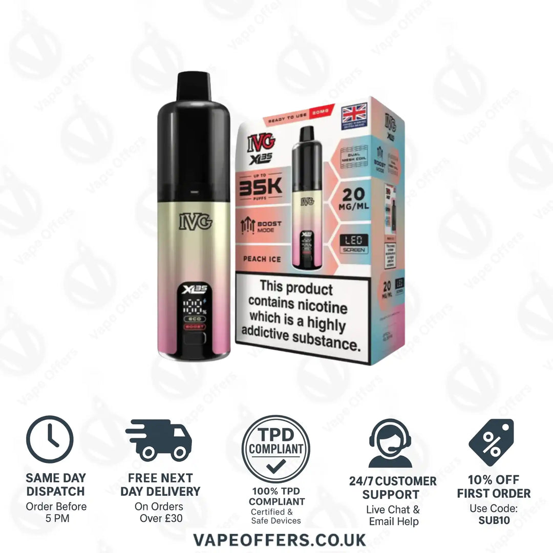 IVG XL 35K Prefilled Pod Kit Peach Ice