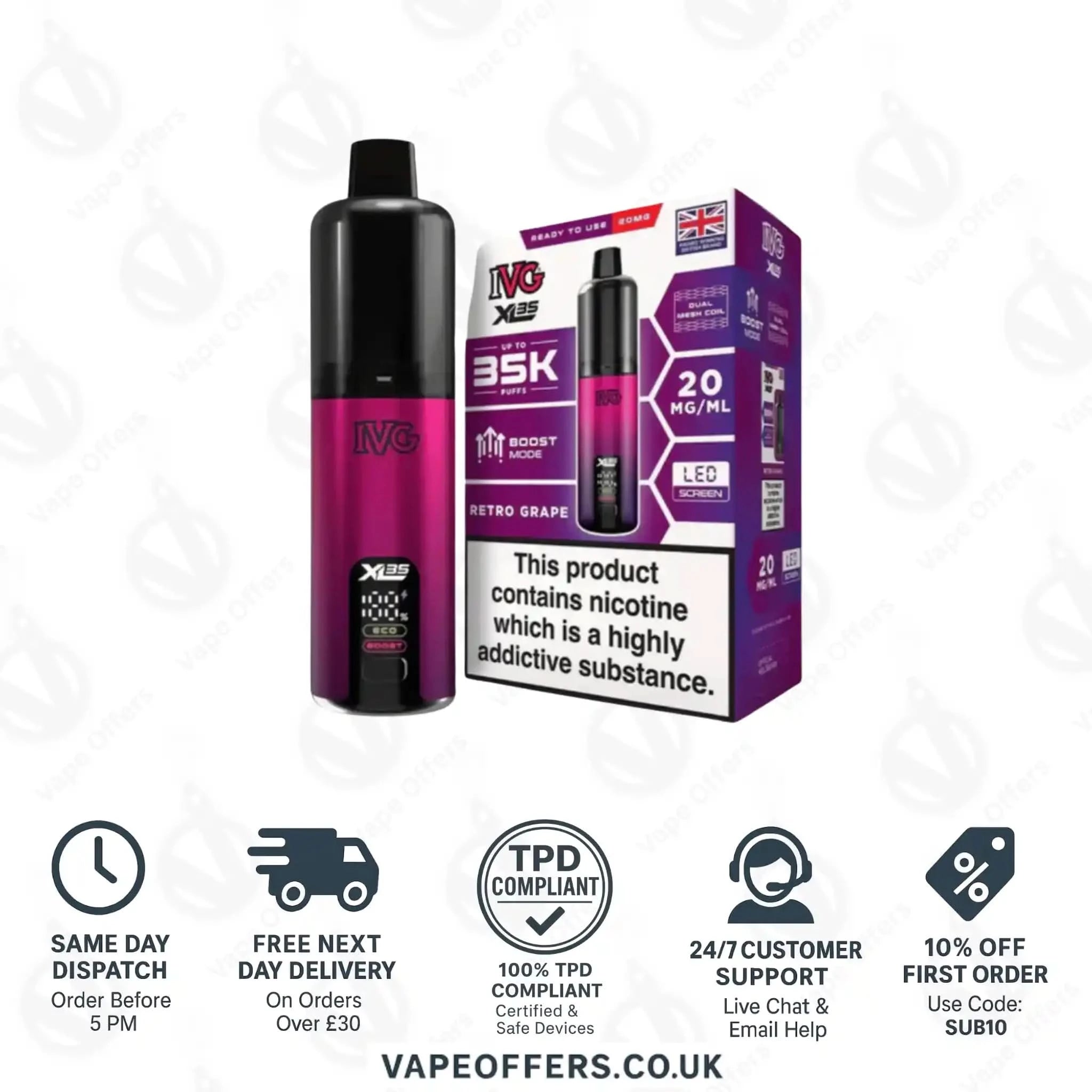 Pod Kit IVG XL 35K Peach Ice Prefilled Ivg Xl 35k Prefilled Pod Kit For Sale