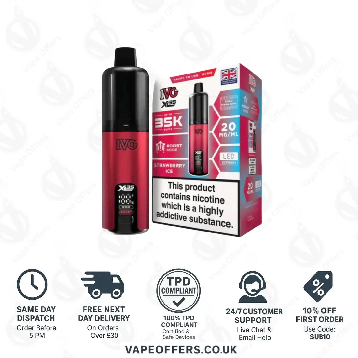 IVG XL 35K Prefilled Pod Kit Strawberry Ice 