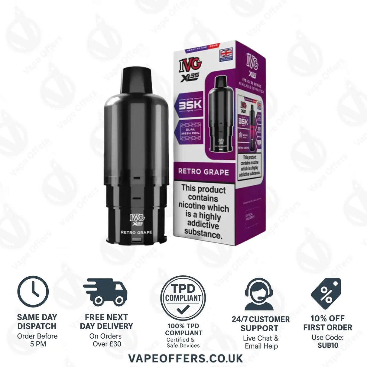 IVG XL 35K Prefilled Pod Retro Grape