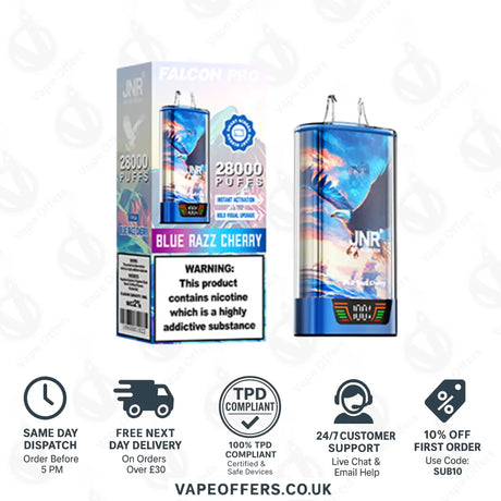 JNR Falcon Pro 28K Prefilled Vape Kit Blue Razz Cherry
