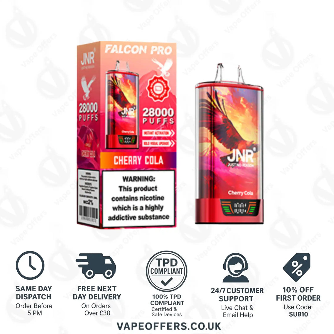 JNR Falcon Pro 28K Prefilled Vape Kit Cherry Cola