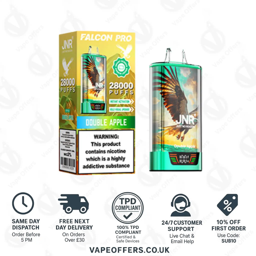 JNR Falcon Pro 28K Prefilled Vape Kit Double Apple