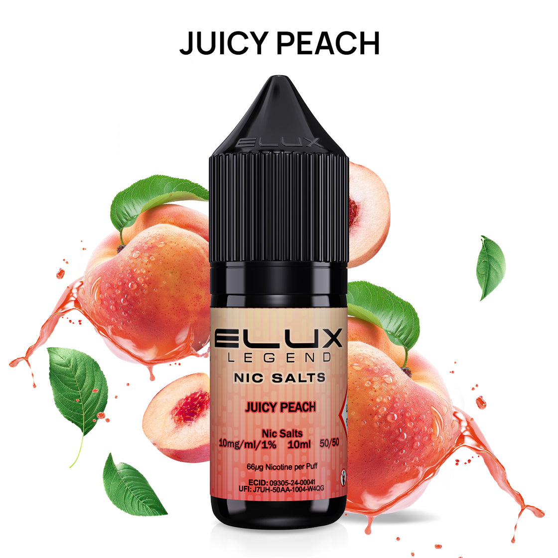 Juicy Peach Elux Legend Nic Salt 10mg