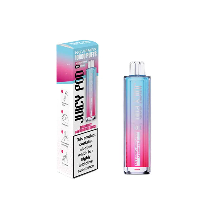 Juicy Pod Novamax 10000 - Strawberry Raspberry Cherry Ice