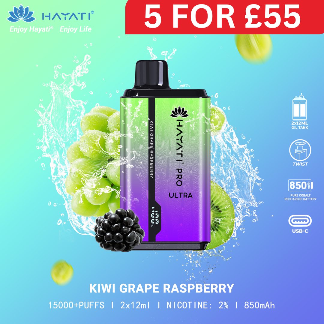 Kiwi Grape Raspberry - Hayati Pro Ultra 15000 Puffs Disposable Vape