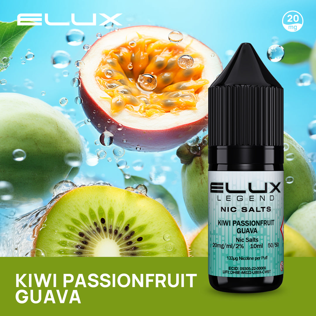 Kiwi Passionfruit Guava Elux Legend Nic Salt 20mg