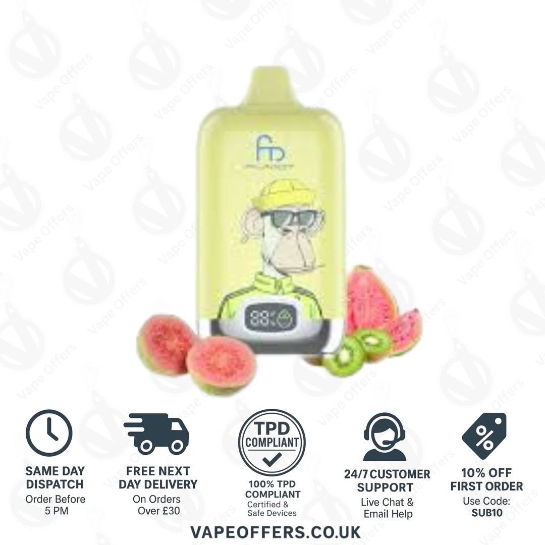 Kiwi Passion Fruit Guava Fumot Digital Box 12000 Puffs Disposable Vape