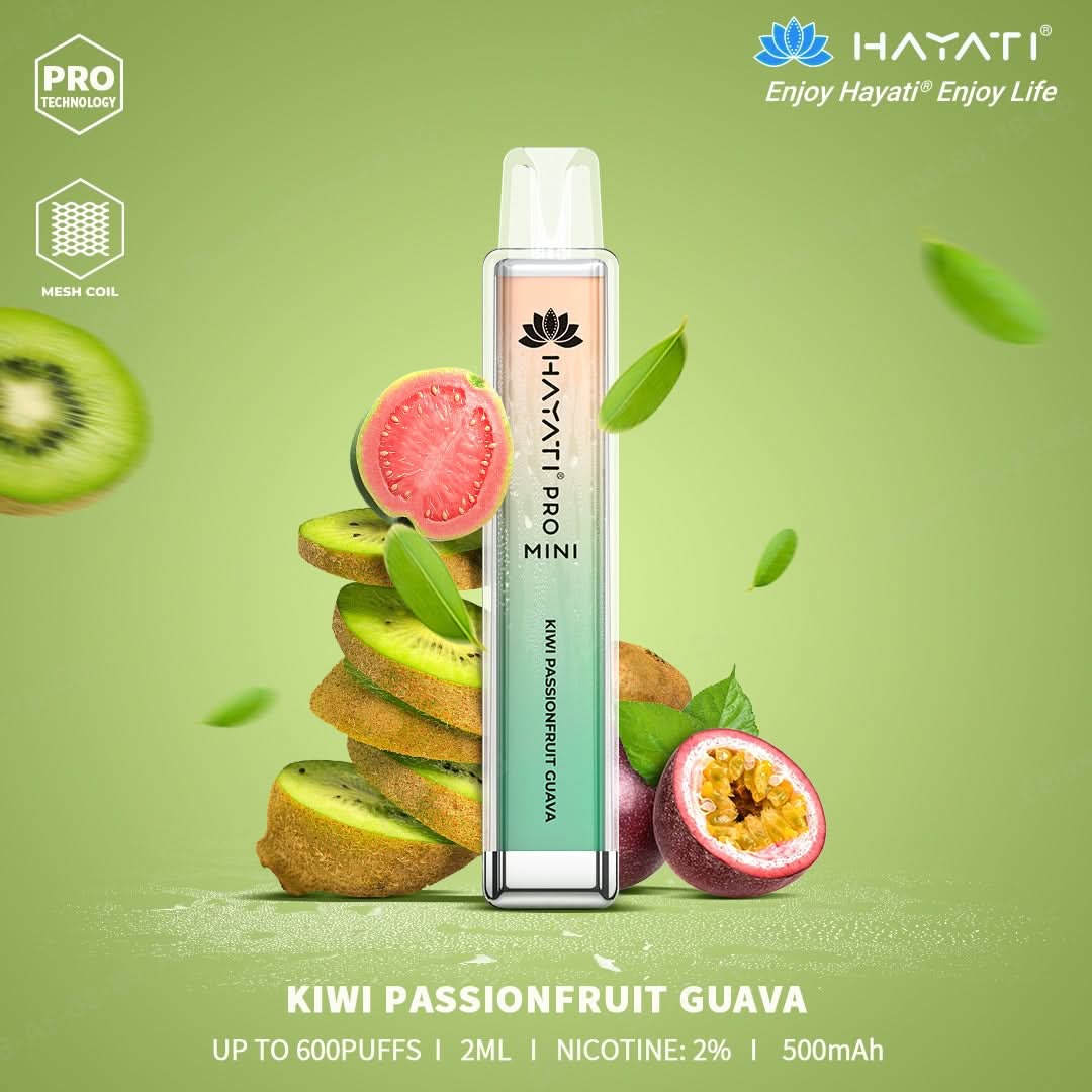 Kiwi Passionfruit Guava Hayati Pro Mini 600 Puffs 