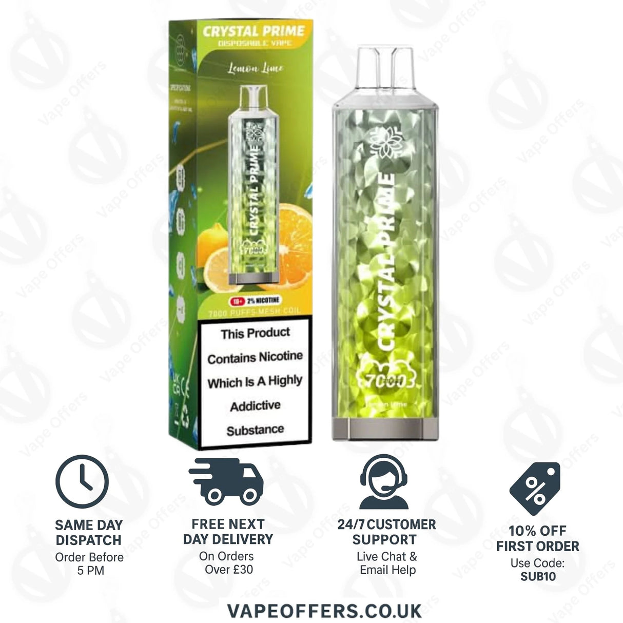 Lemon Lime Crystal Prime 7000 Vape