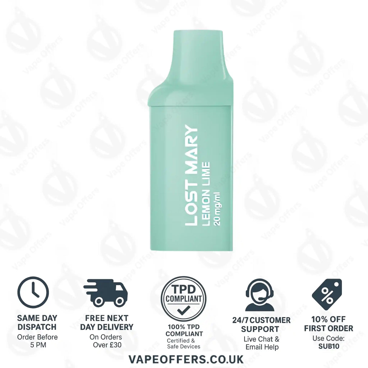 Lemon Lime Lost Mary BM600 Prefilled Pod