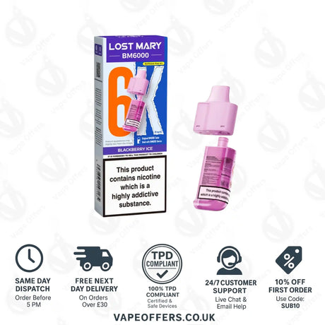 Lost Mary BM6000 Prefilled Pods Blackberry Ice
