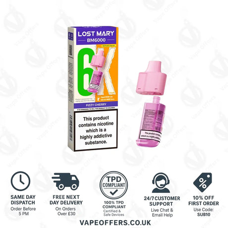 Lost Mary BM6000 Prefilled Pods Fizzy Cherry