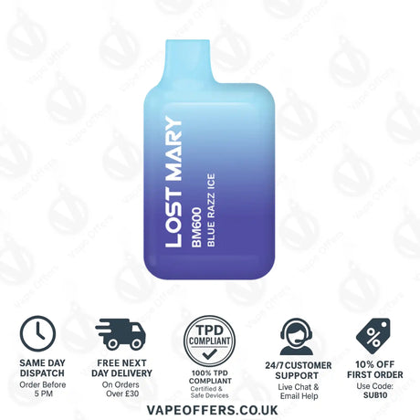 Lost Mary BM600 Prefilled Pod Vape Kit Blue Razz Ice