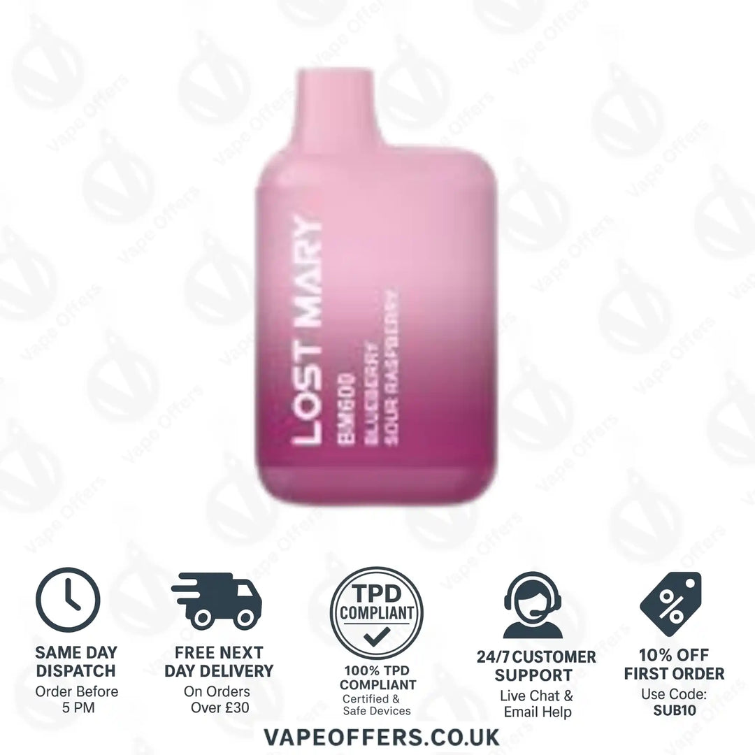 Lost Mary BM600 Prefilled Pod Vape Kit Blueberry Sour Raspberry