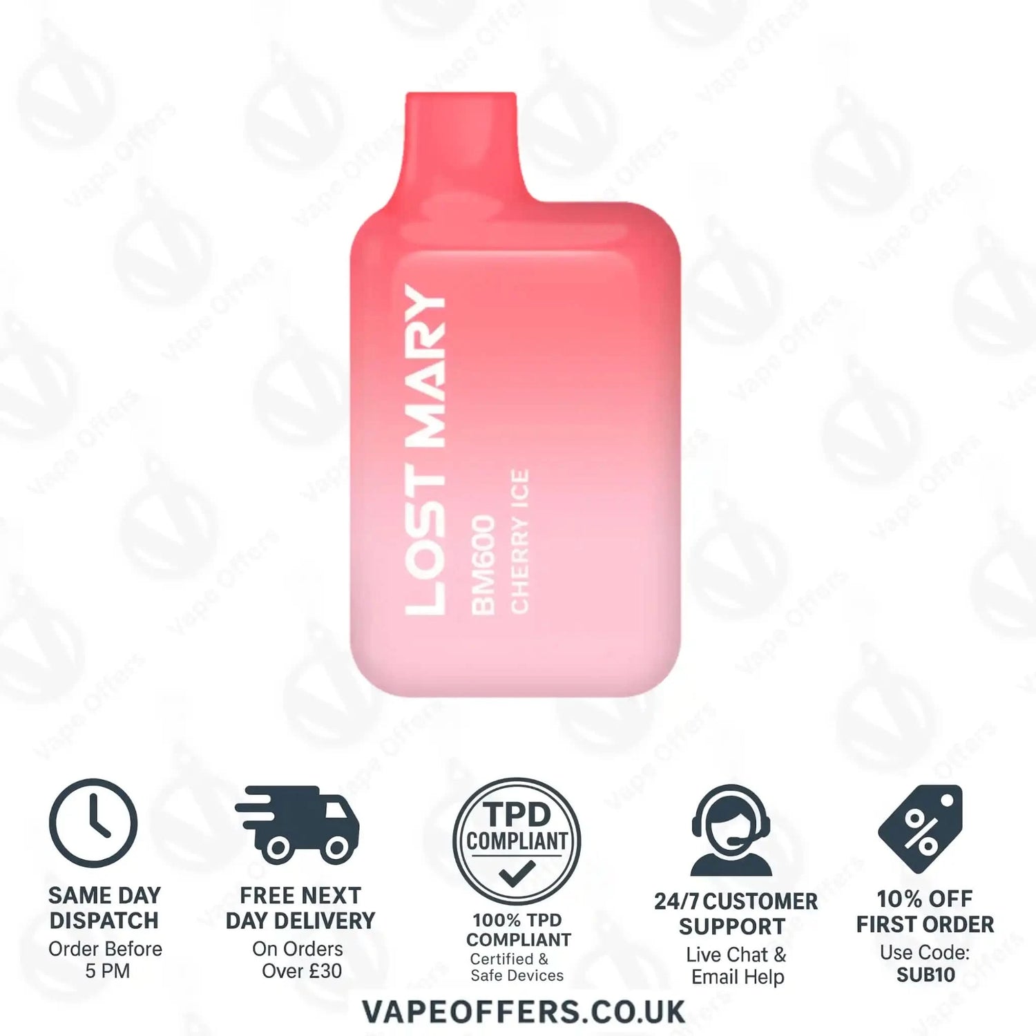 Lost Mary BM600 Prefilled Pod Vape Kit Cherry Ice 
