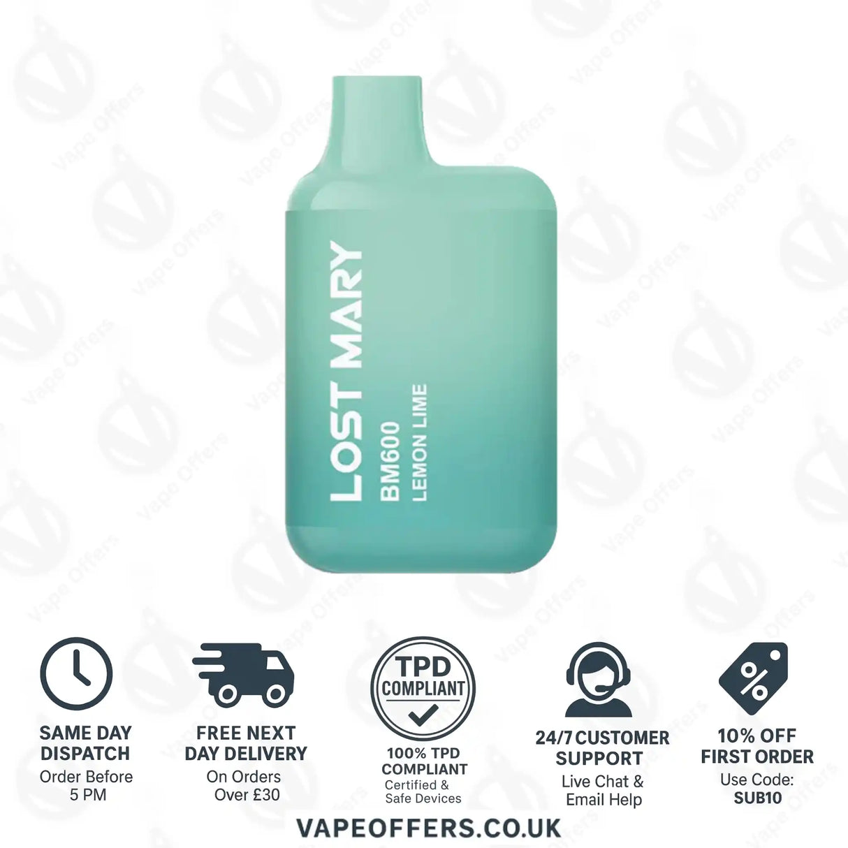 Lost Mary BM600 Prefilled Pod Vape Kit Lemon Lime