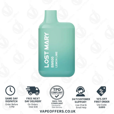 Lost Mary BM600 Prefilled Pod Vape Kit Lemon Lime