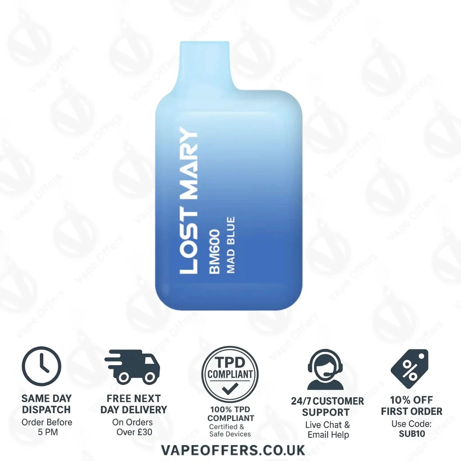 Lost Mary BM600 Prefilled Pod Vape Kit Mad Blue 