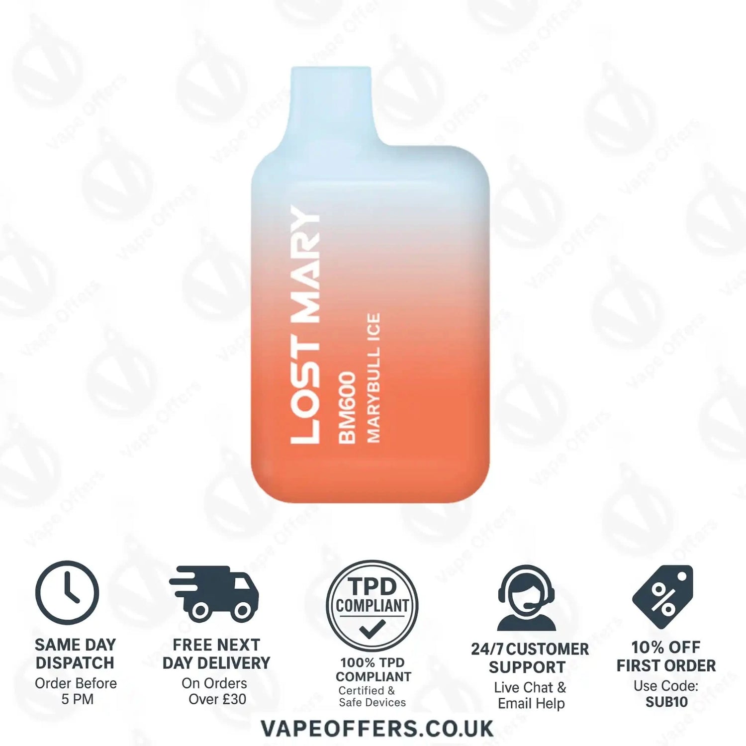 Lost Mary BM600 Prefilled Pod Vape Kit Marybull Ice 