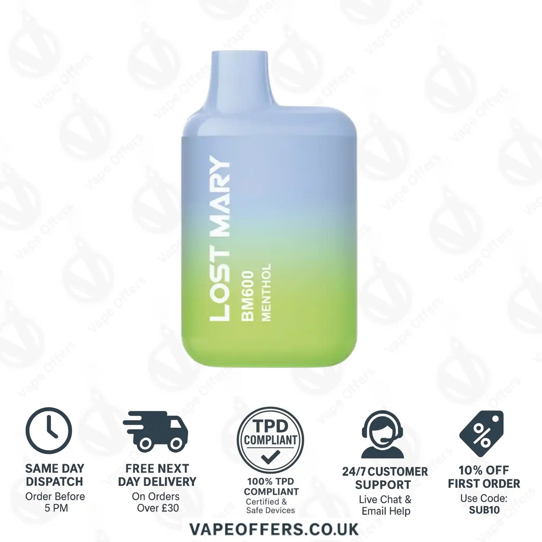 Lost Mary BM600 Prefilled Pod Vape Kit Menthol