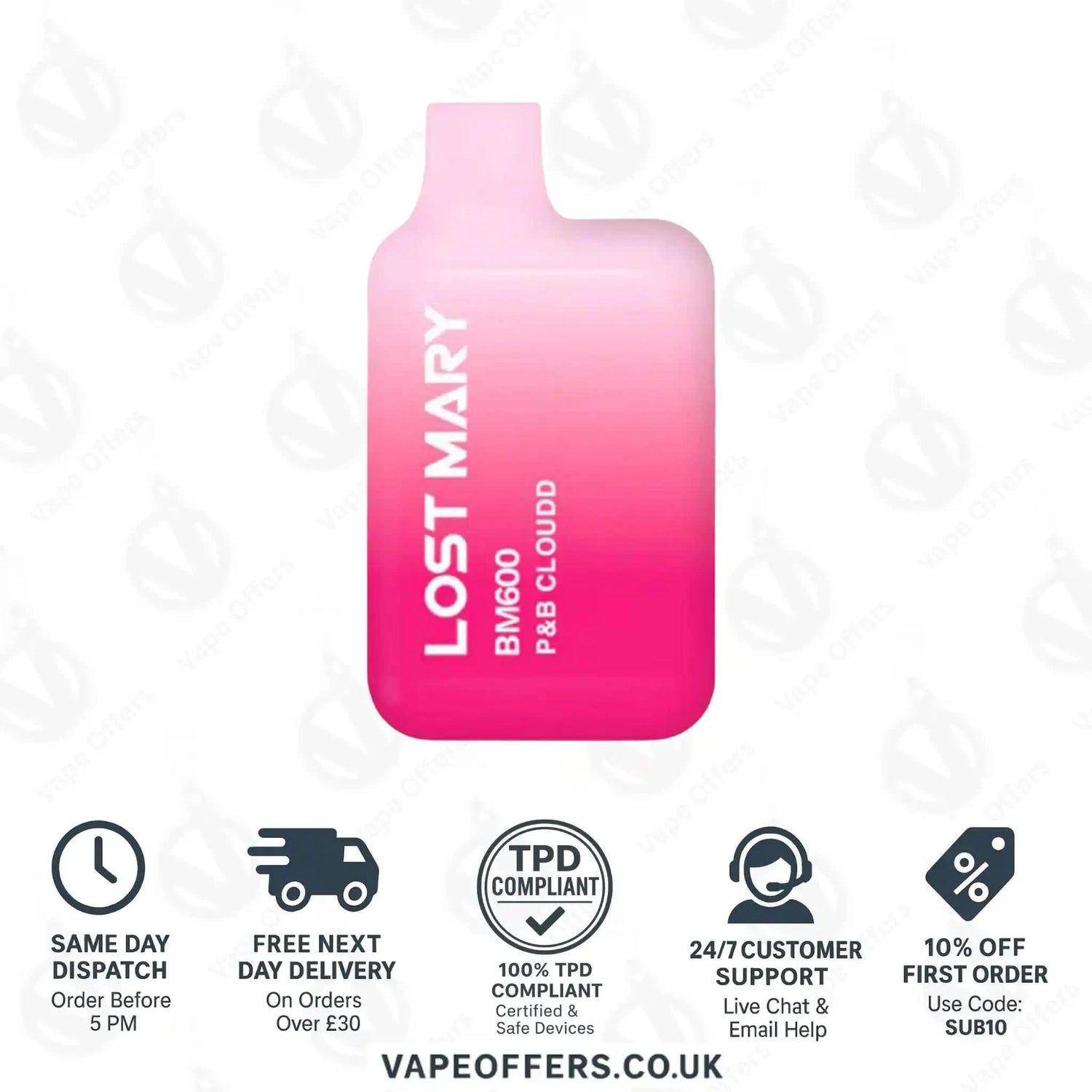 Lost Mary BM600 Prefilled Pod Vape Kit P&B Cloudd 