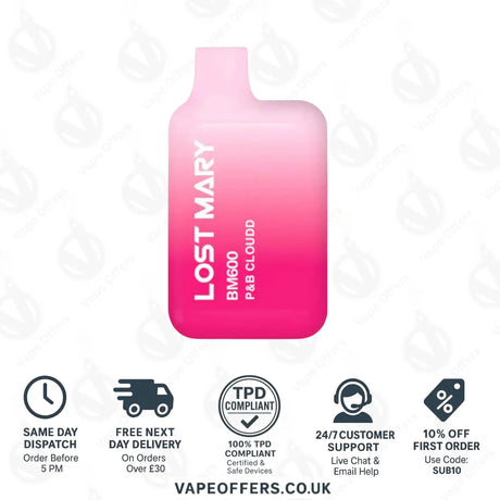 Lost Mary BM600 Prefilled Pod Vape Kit P&B Cloudd