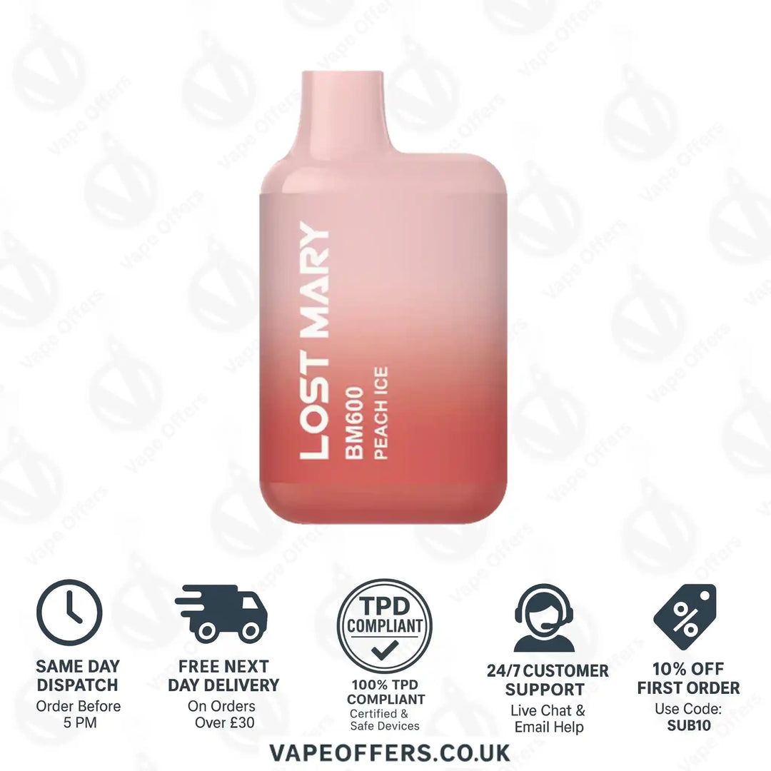 Lost Mary BM600 Prefilled Pod Vape Kit Peach Ice
