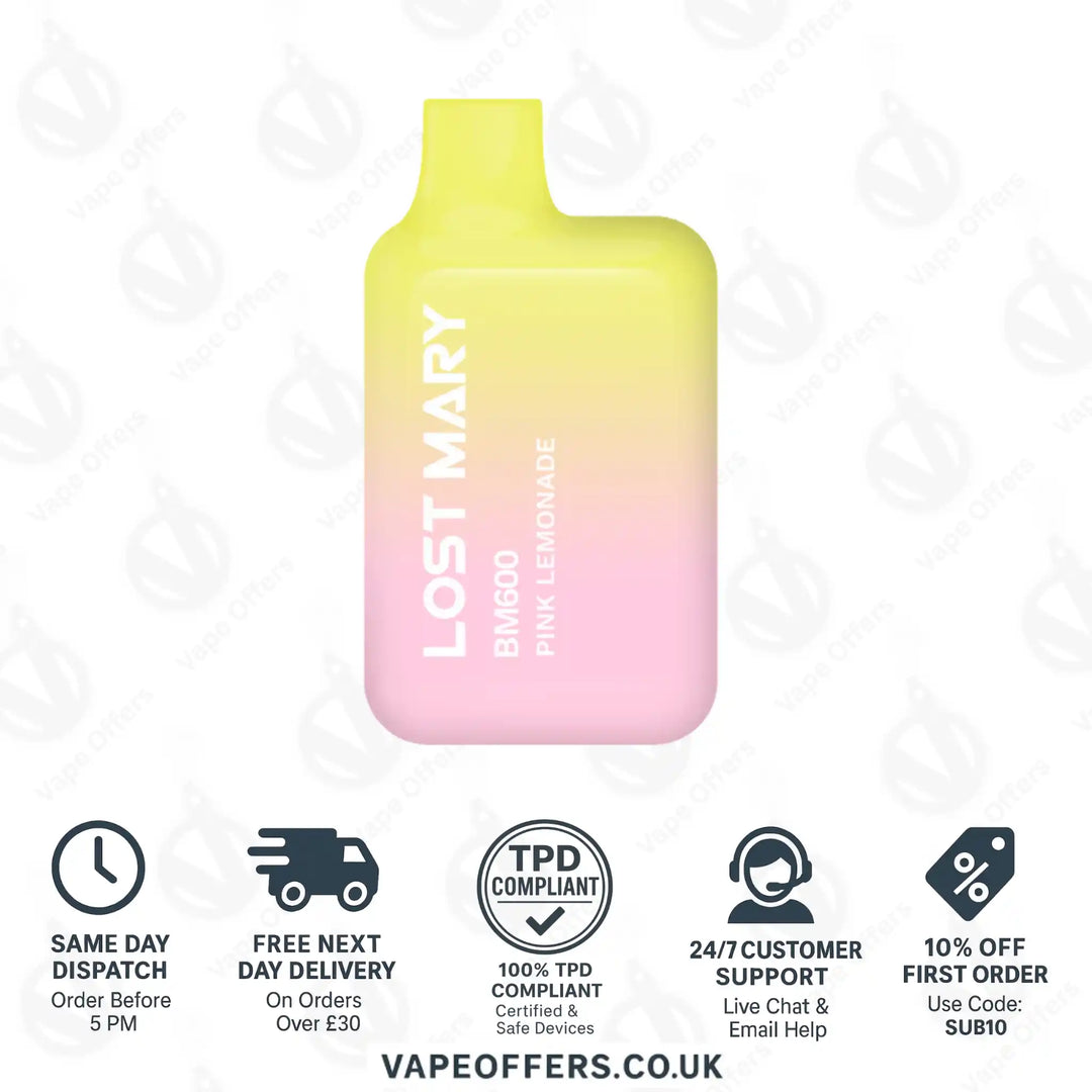 Lost Mary BM600 Prefilled Pod Vape Kit Pink Lemonade