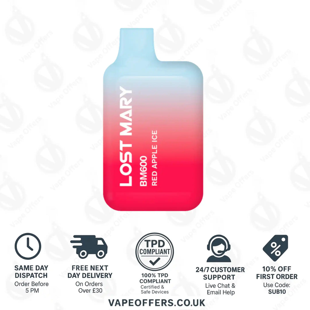 Lost Mary BM600 Prefilled Pod Vape Kit Red Apple Ice