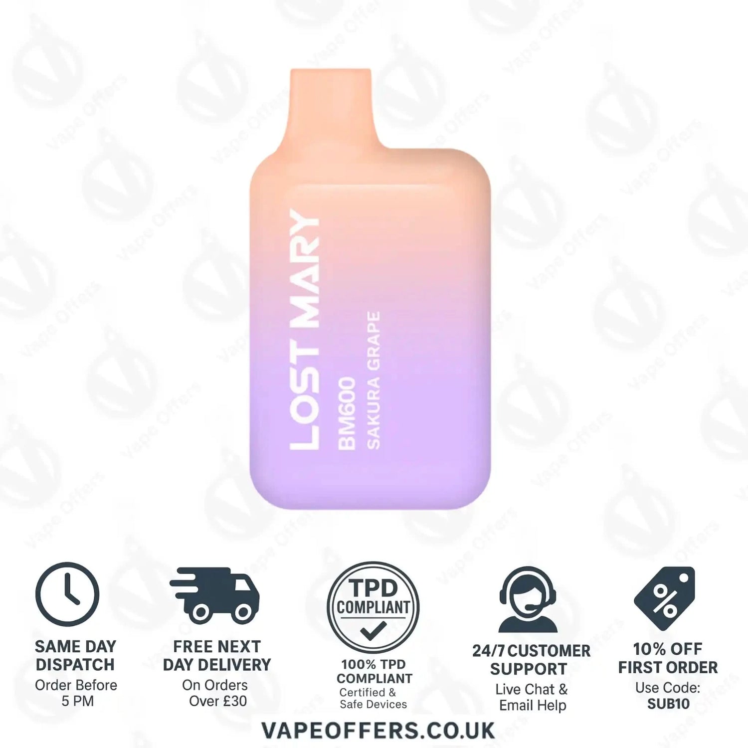 Lost Mary BM600 Prefilled Pod Vape Kit Sakura Grape 
