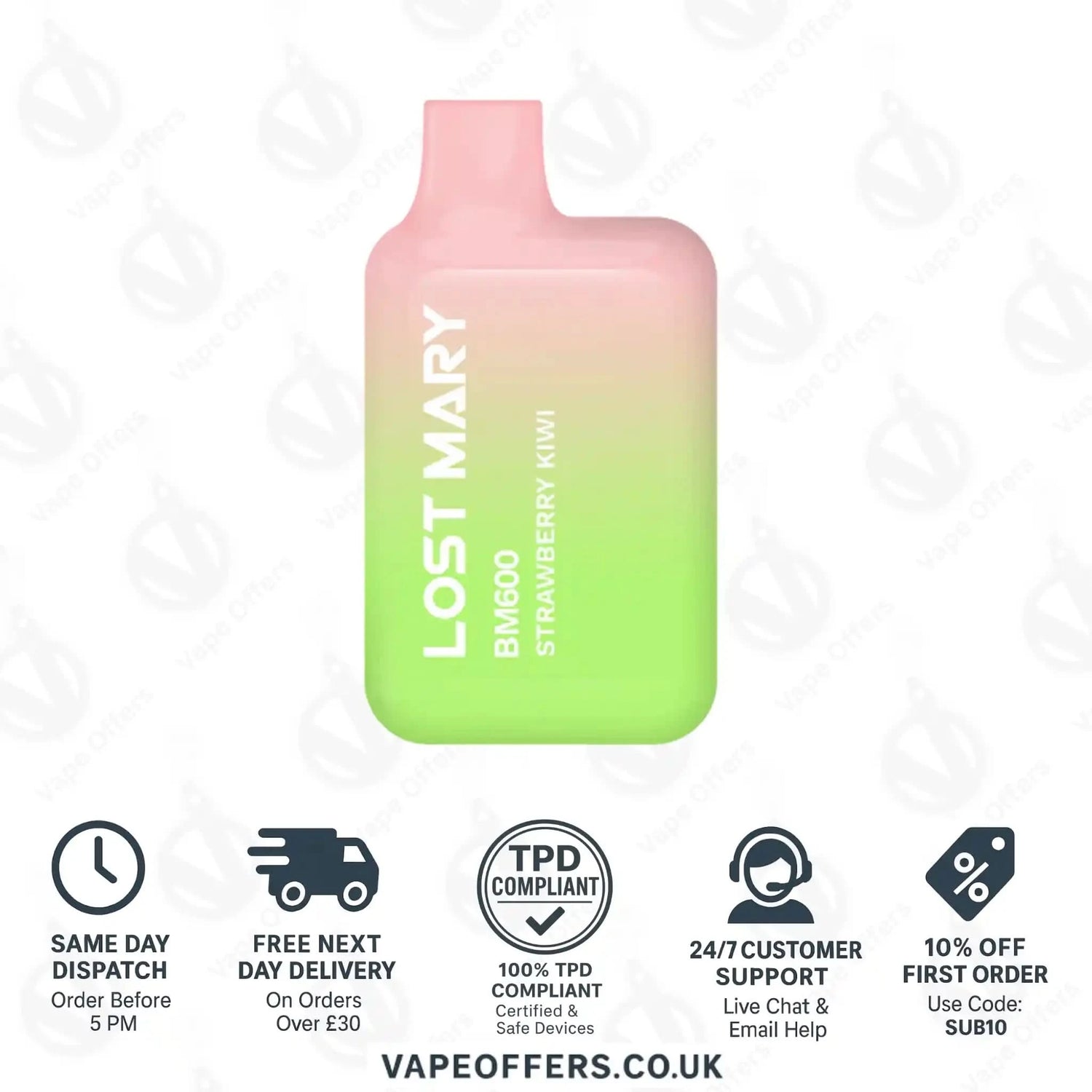 Lost Mary BM600 Prefilled Pod Vape Kit Strawberry Kiwi 