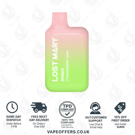 Lost Mary BM600 Prefilled Pod Vape Kit Strawberry Kiwi