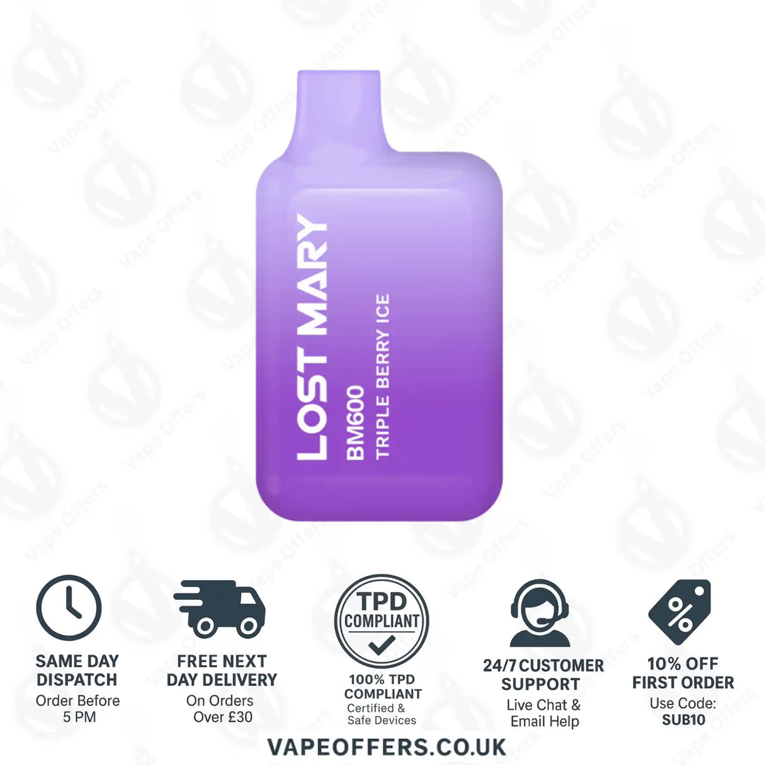 Lost Mary BM600 Prefilled Pod Vape Kit Triple Berry Ice