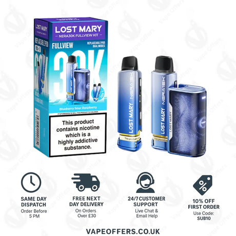 Lost Mary Nera 30K Fullview Prefilled Pod Kit – Blueberry Sour Raspberry