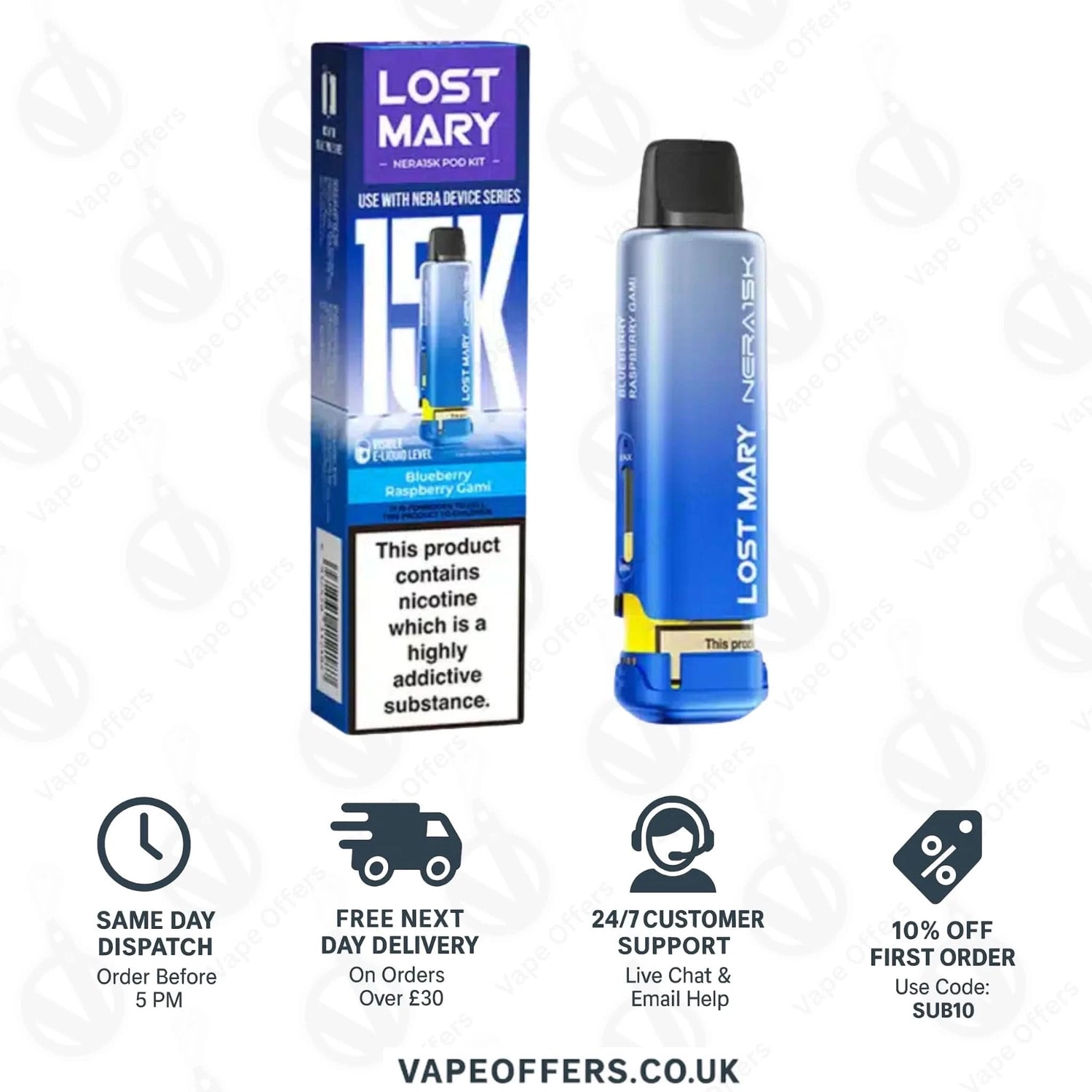 Lost Mary Nera Fullview Prefilled Pod - Blueberry Raspberry Gami 