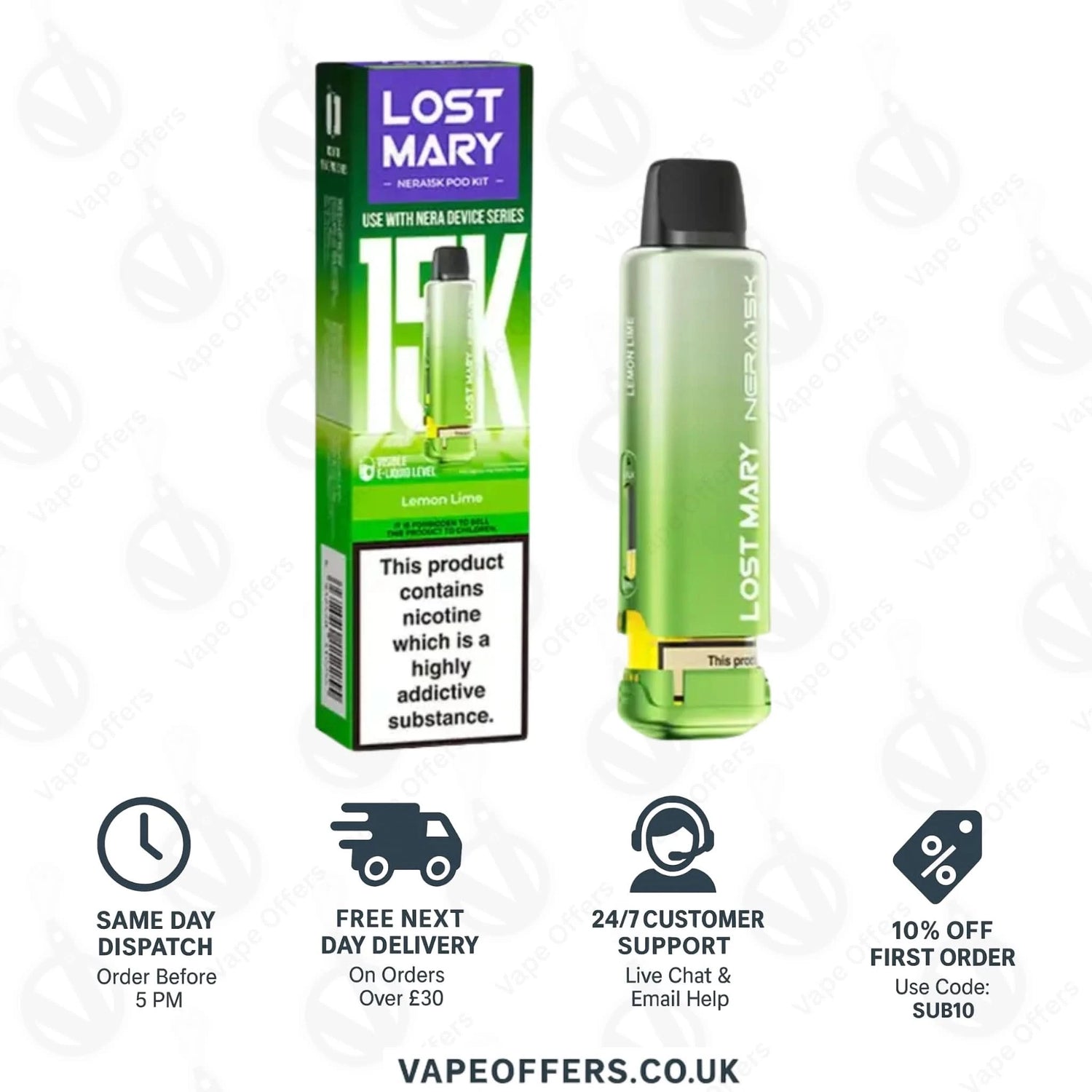 Lost Mary Nera Fullview Prefilled Pod - Lemon Lime 