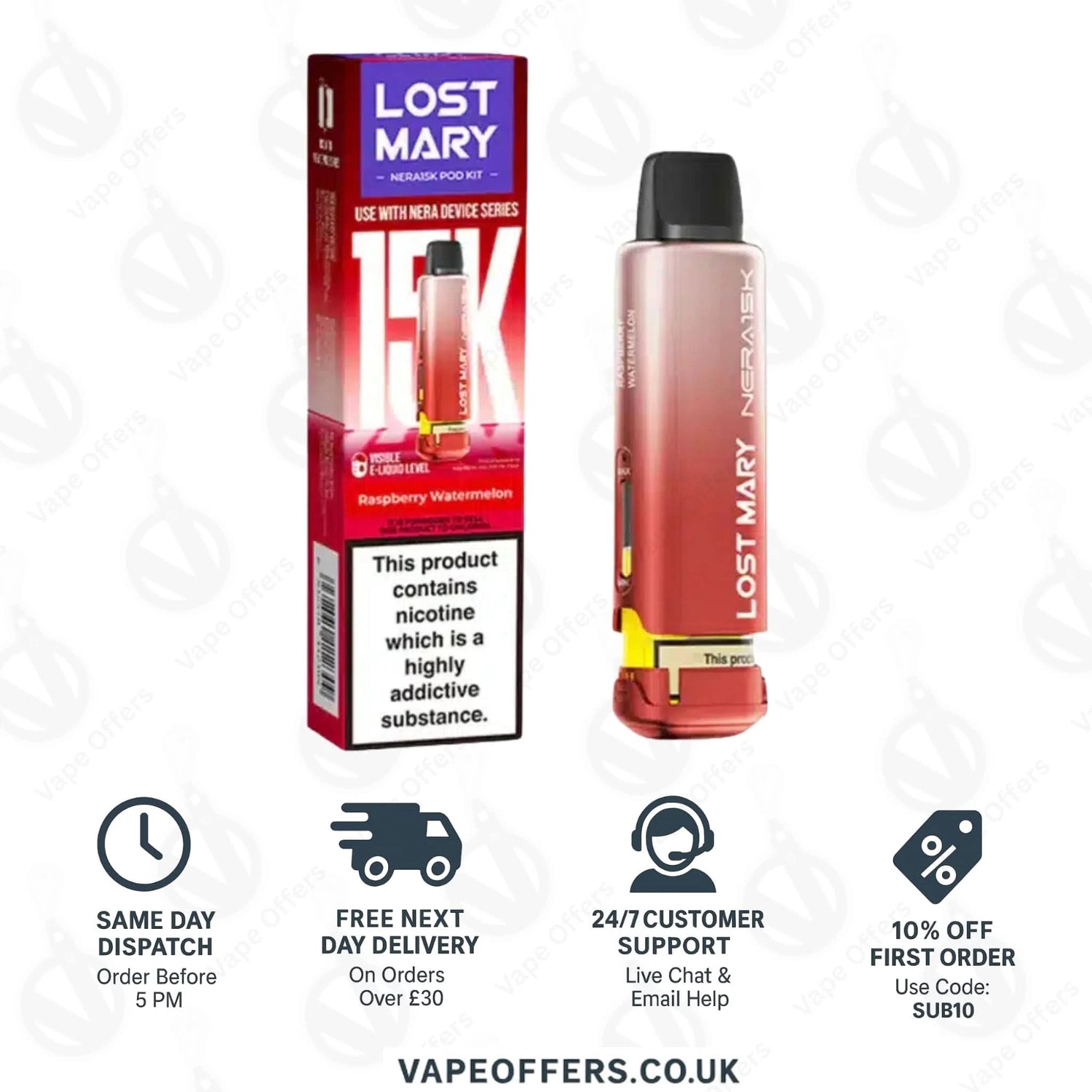 Lost Mary Nera Fullview Prefilled Pod - Raspberry Watermelon 