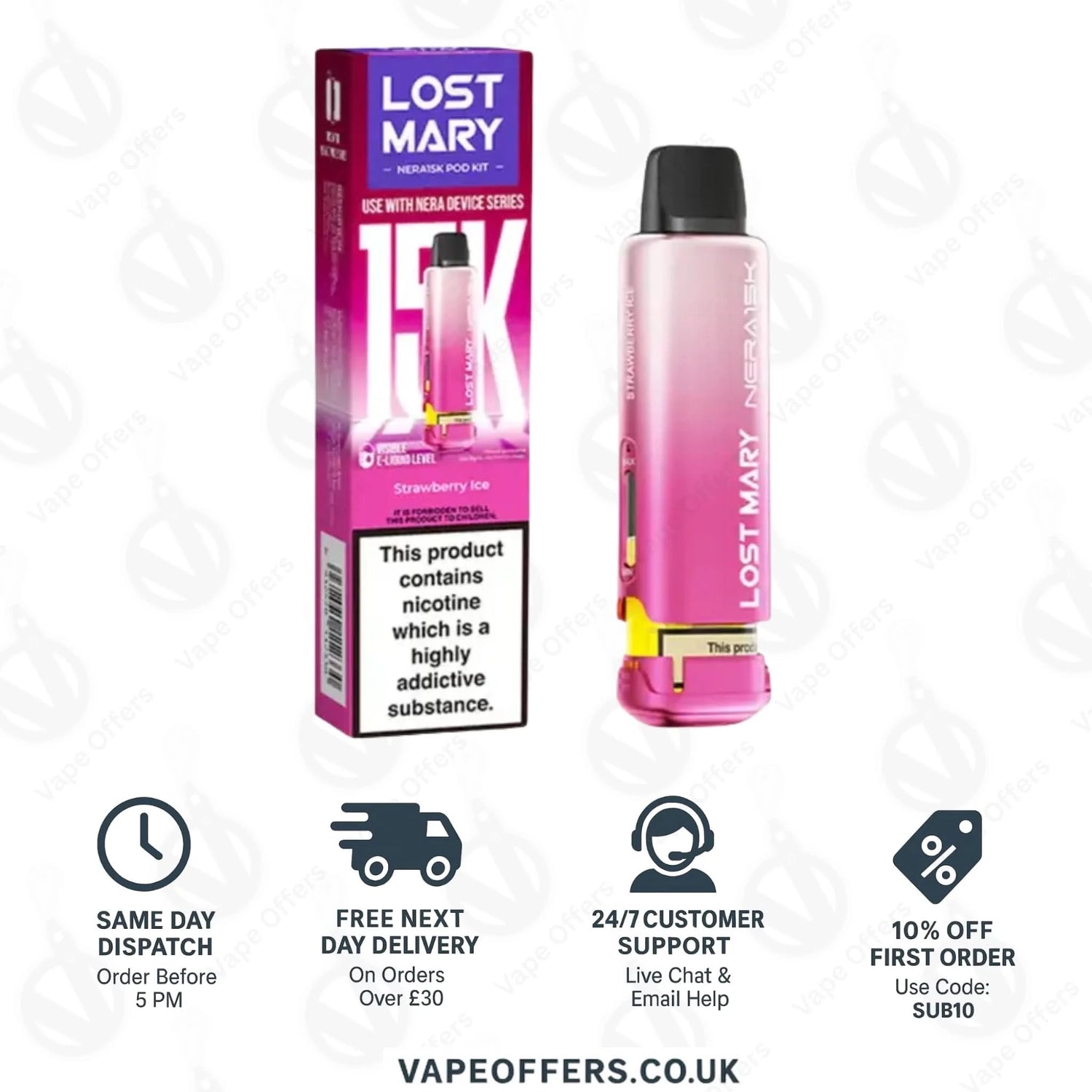 Lost Mary Nera Fullview Prefilled Pod - Strawberry Ice 