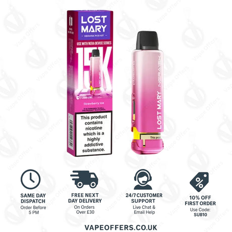 Lost Mary Nera Fullview Prefilled Pod - Strawberry Ice