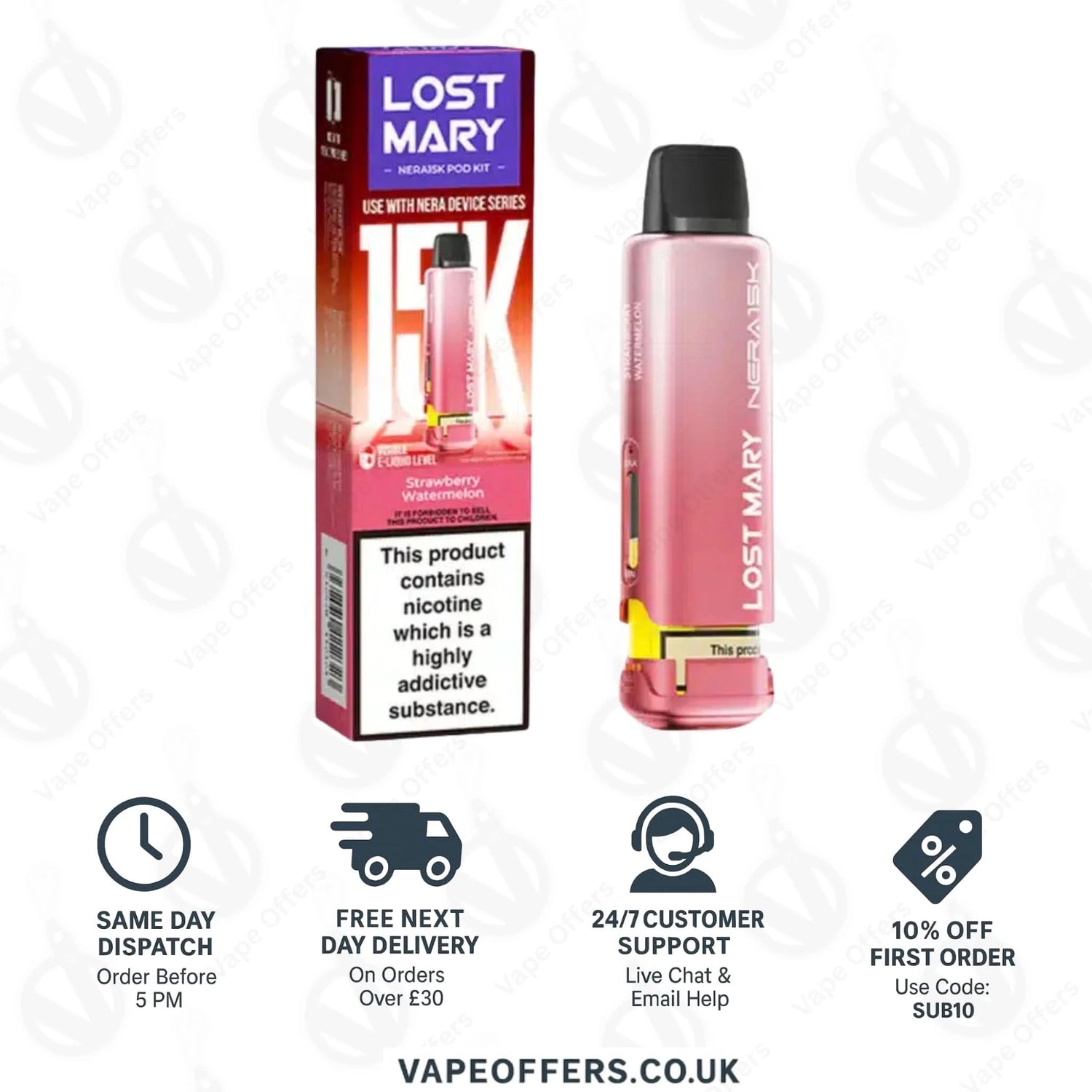 Lost Mary Nera Fullview Prefilled Pod - Strawberry Watermelon 