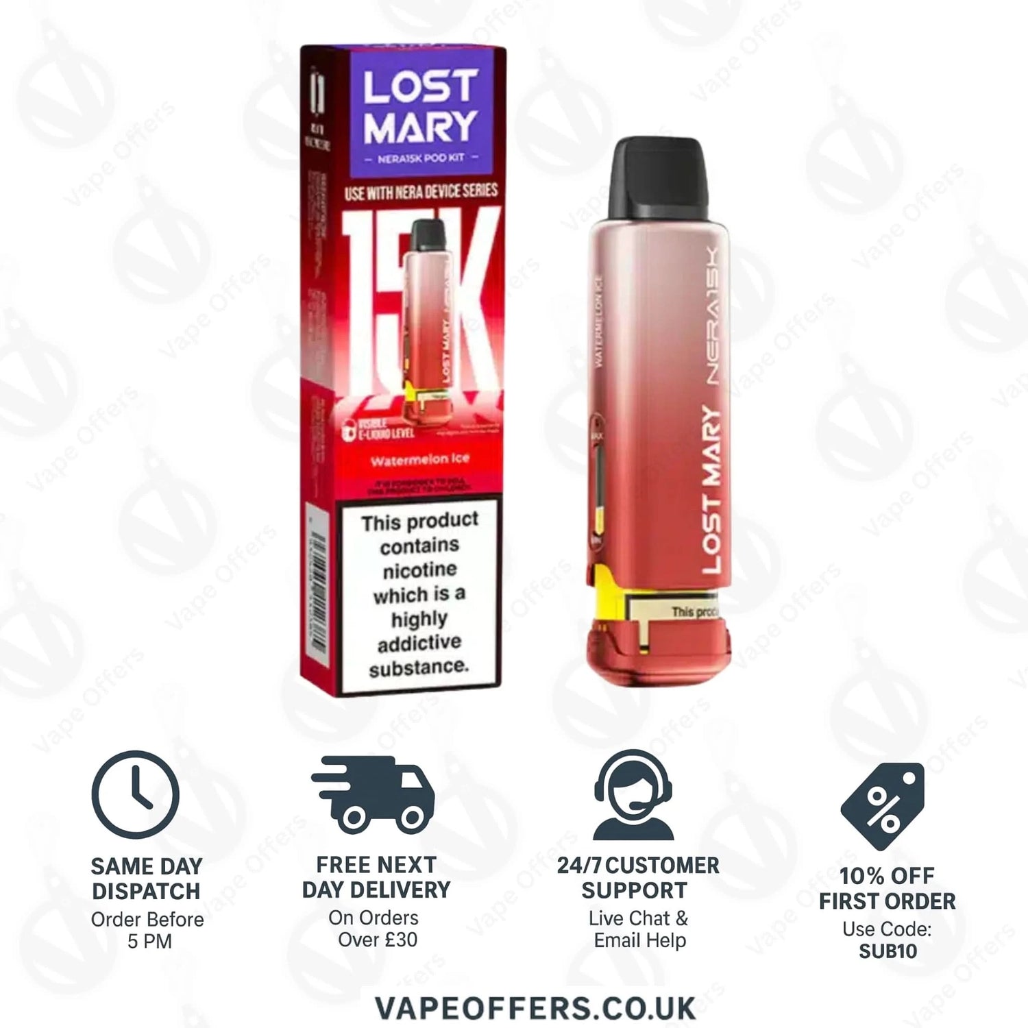 Lost Mary Nera Fullview Prefilled Pod - Watermelon Ice 