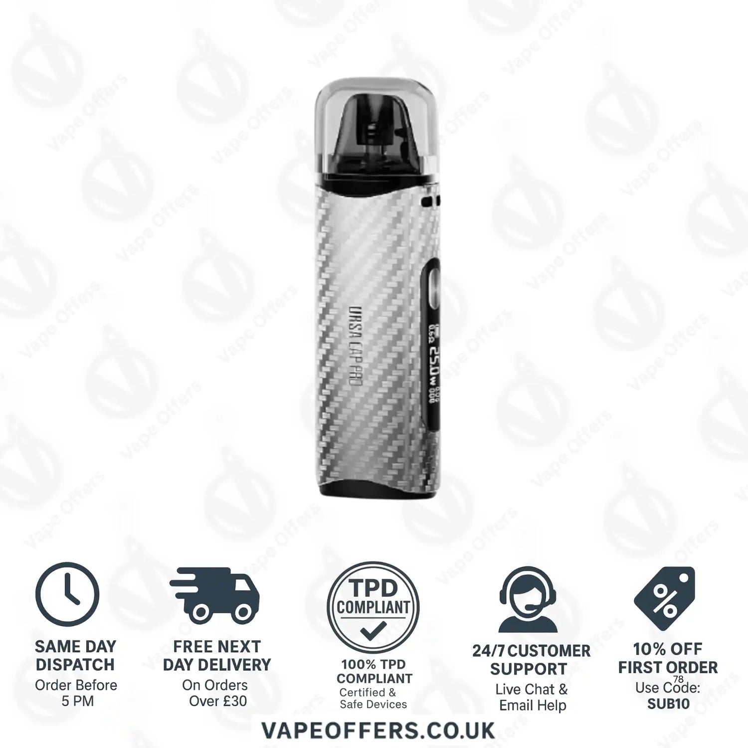 Lost Vape Ursa Cap Pro Pod Vape Kit Carbon Fiber 