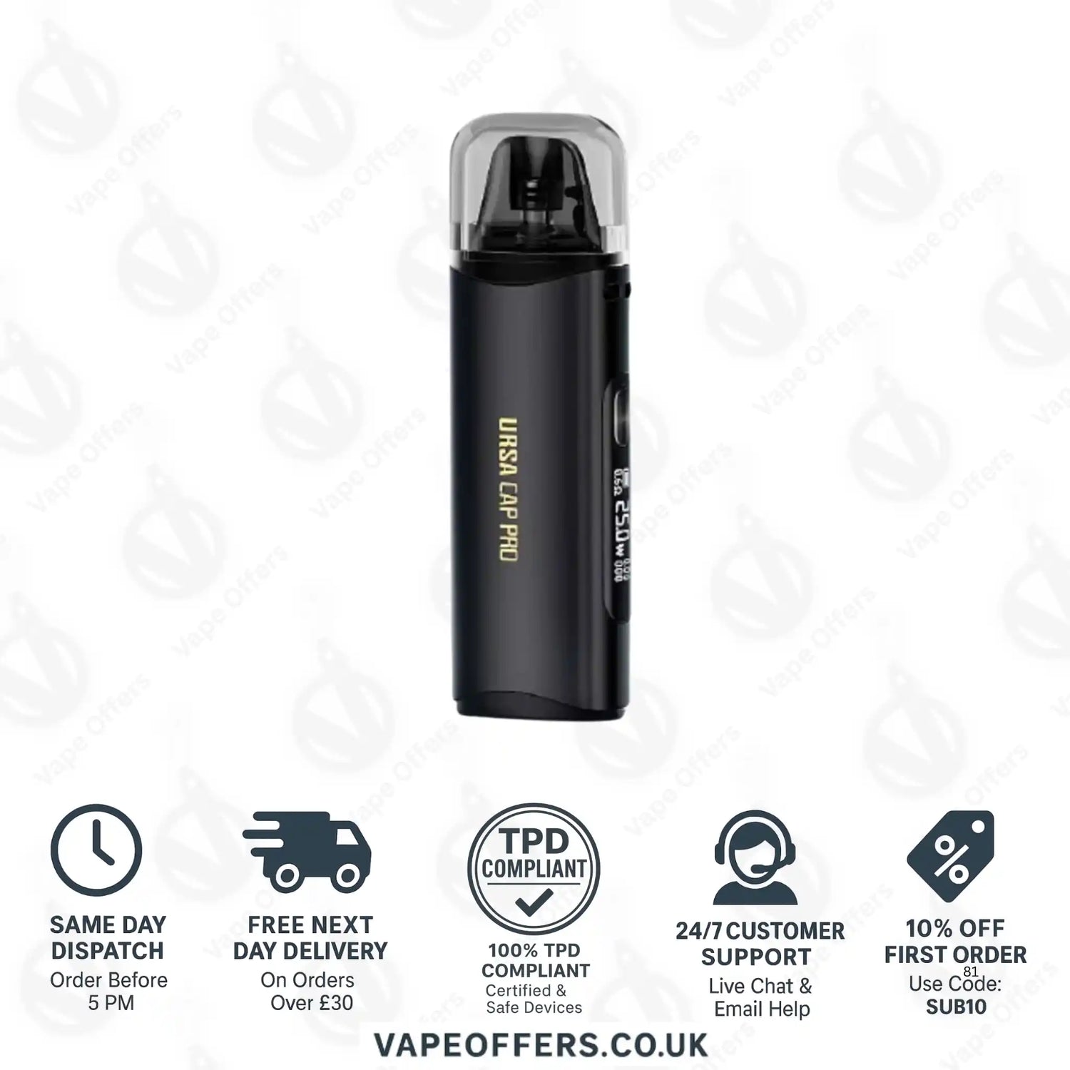 Lost Vape Ursa Cap Pro Pod Vape Kit Space Black 