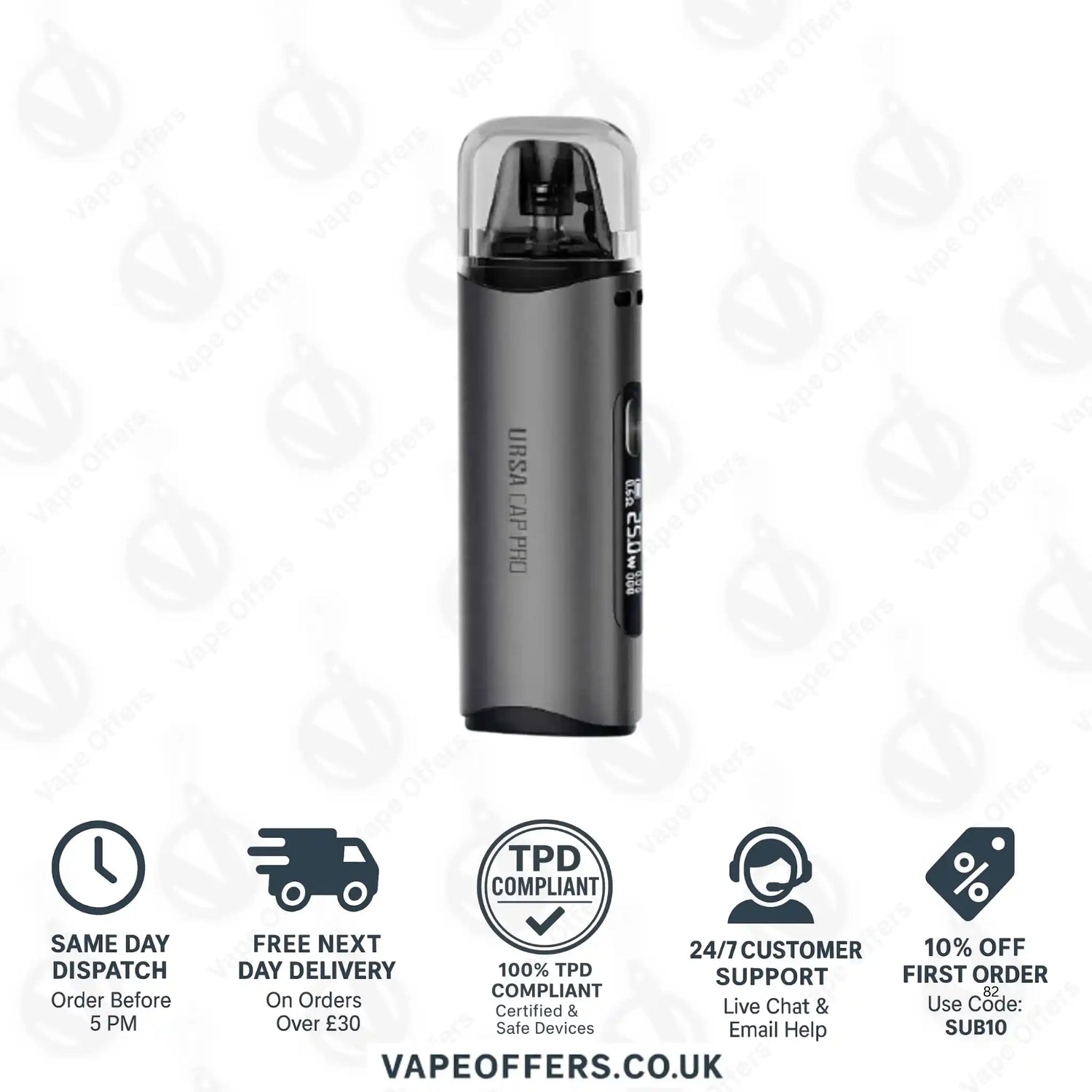 Lost Vape Ursa Cap Pro Pod Vape Kit Space Gunmetal 