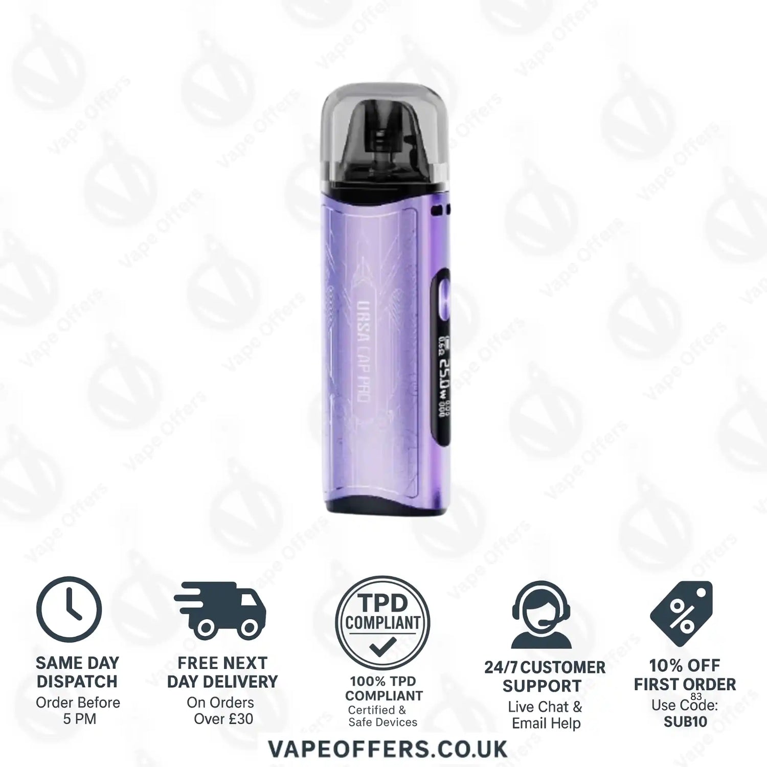 Lost Vape Ursa Cap Pro Pod Vape Kit Violet Glade 