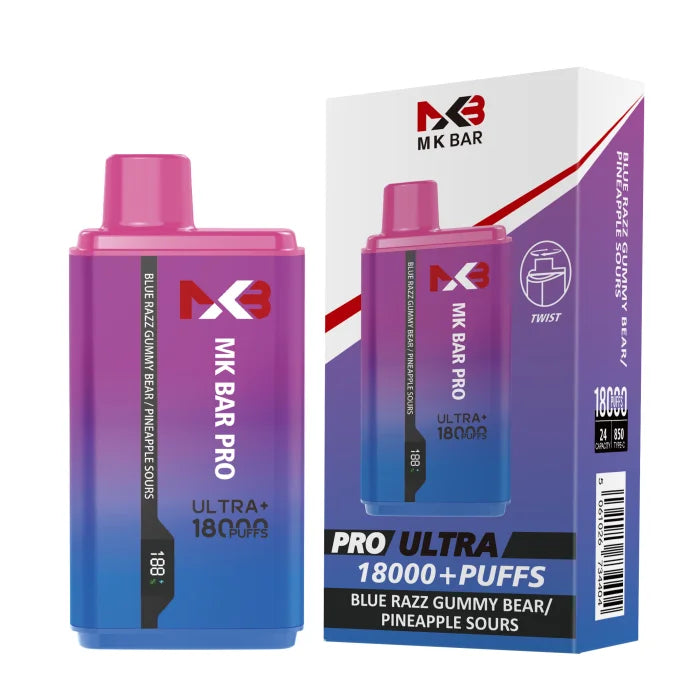 MK Bar Pro Ultra + 18000 - Blue Razz Gummy Bear - Pineapple Sours