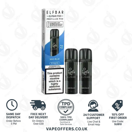 Mad Blue Elf Bar 600 Prefilled Pod
