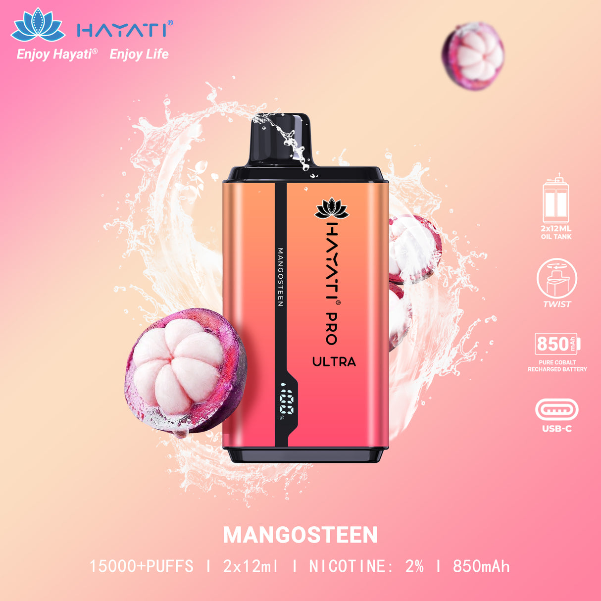 Mangosteen - Hayati Pro Ultra 15000 Puffs Vape